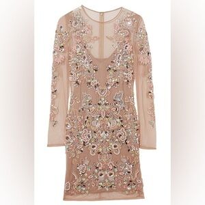 ASOS Pink Mesh & Bejeweled Dress with Slip - US Size 0